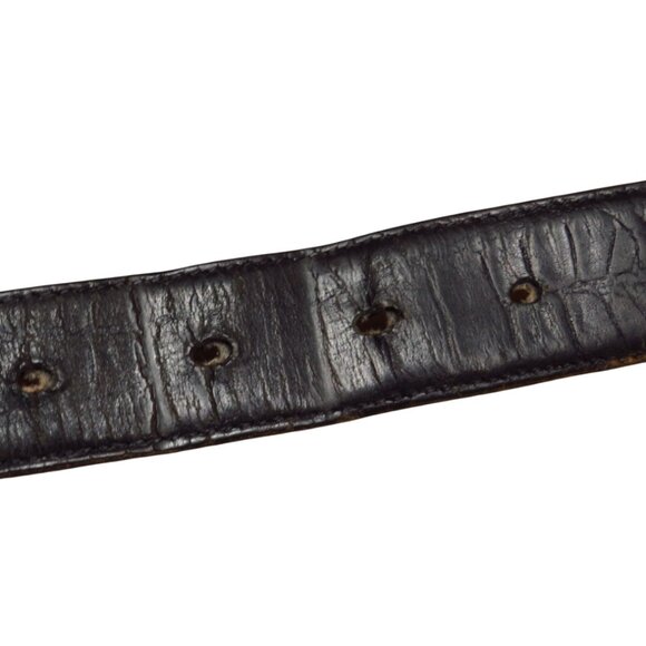 Vintage Made in USA Tropical Croc Black Leather Crocodile Print - Picture 6 of 7